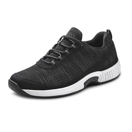 Orthofeet Men's Lava Walking Shoe, Athletic, Black, 9 X-Wide