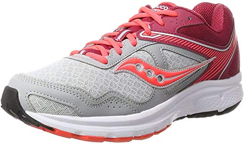 Saucony Women's Cohesion 10 Grey/Pink Running Shoe 8.5 M US