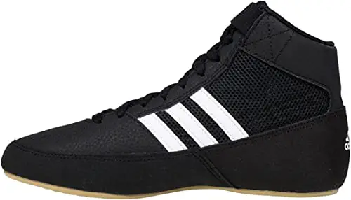 adidas Men's HVC Wrestling Shoe, Black/White/Iron Metallic,...