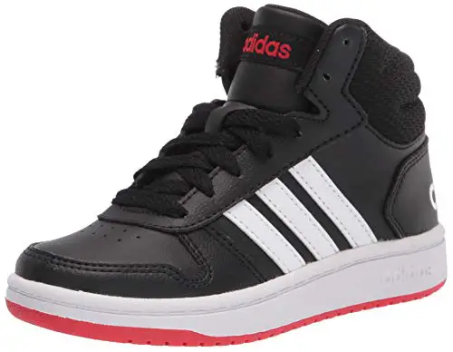 adidas Hoops Mid 2.0 Basketball Shoe, Black/White/Vivid Red,...