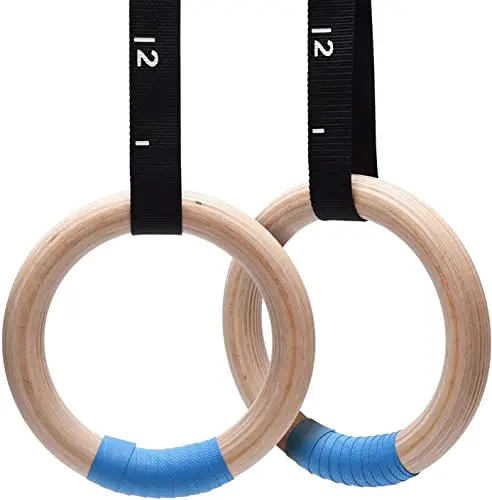 PACEARTH Gymnastics Rings Wooden Olympic Rings 1500/1000lbs...