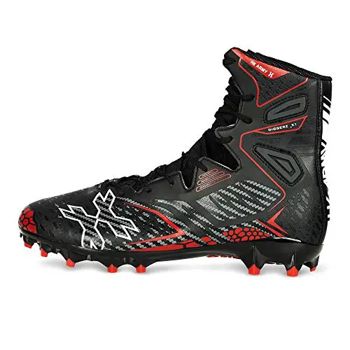 HK Army Digger X1 Hightop Paintball Cleats - Black/Red (10)