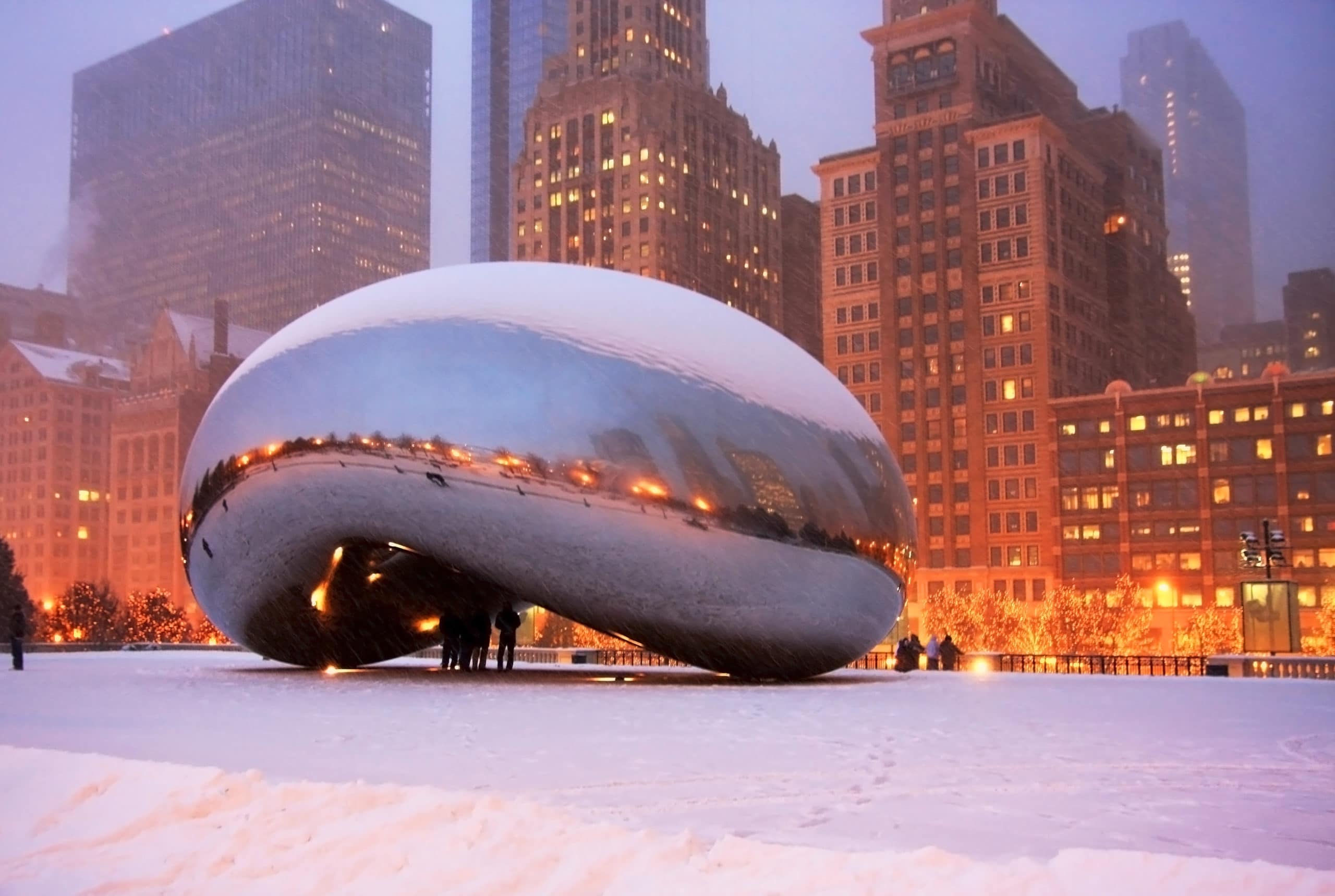 Chicago cloud gate winter