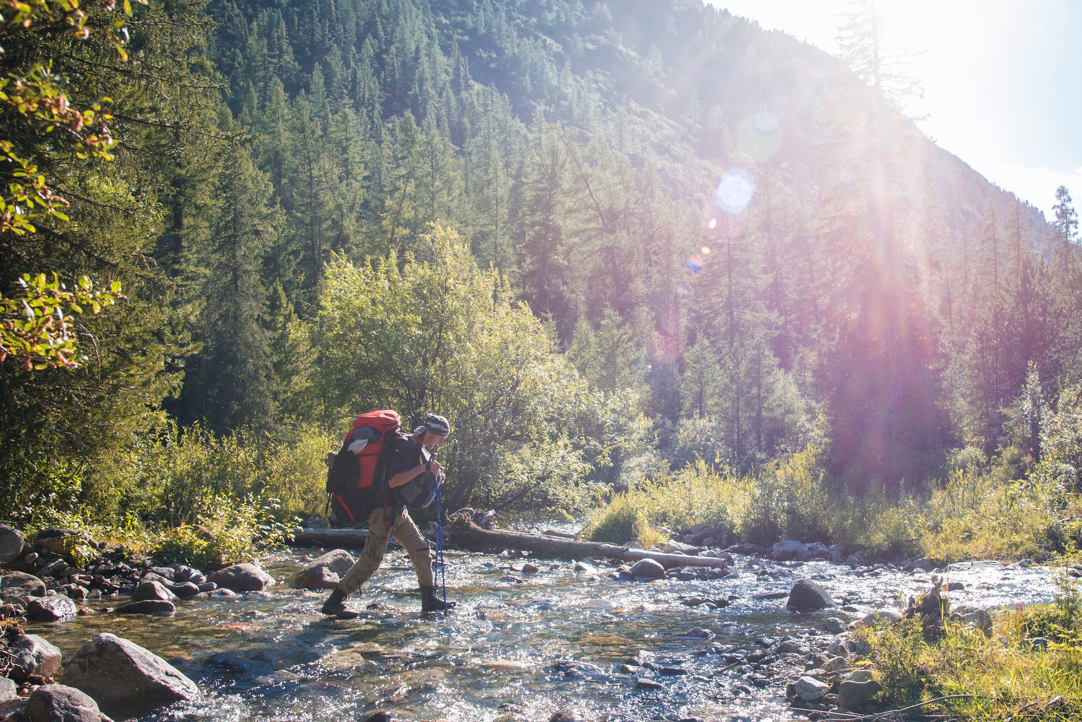 Ford a river crossing stream hiking