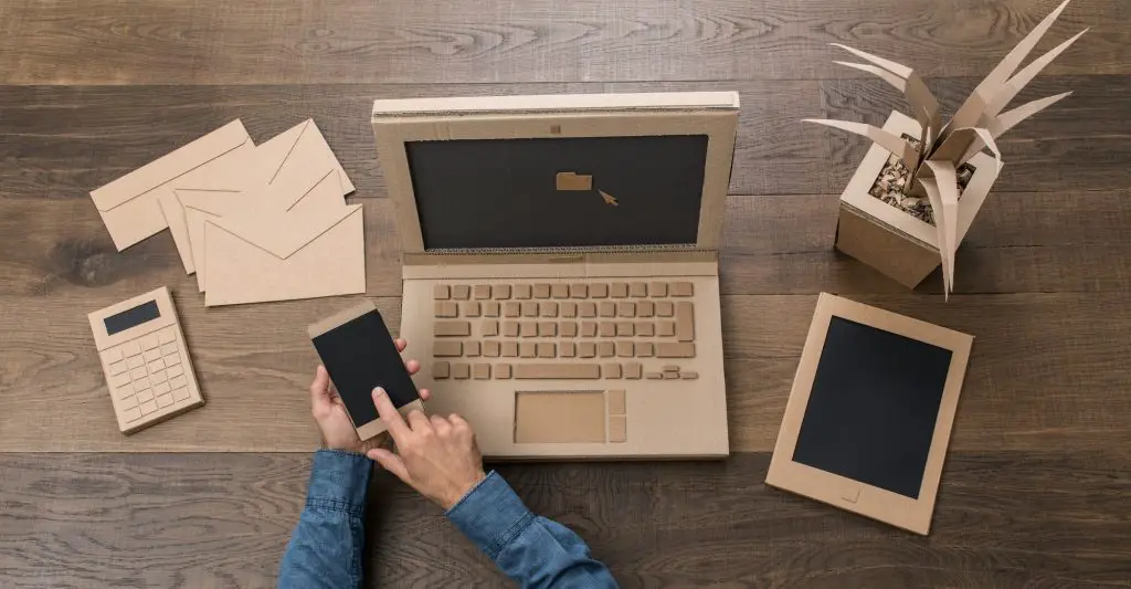 Creative eco-friendly cardboard office