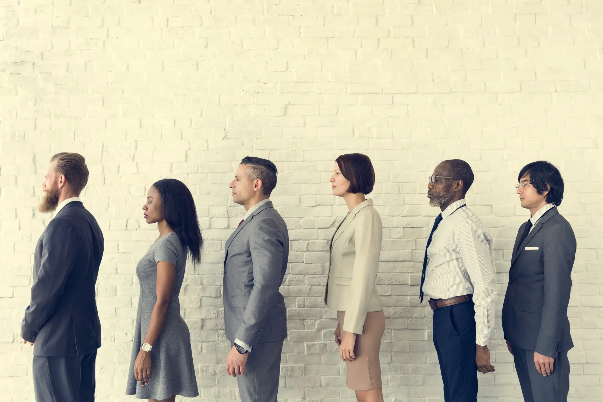Business People Line up Waiting Standing Concept
