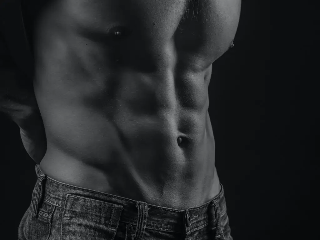 Abdominal muscles of a fit young man