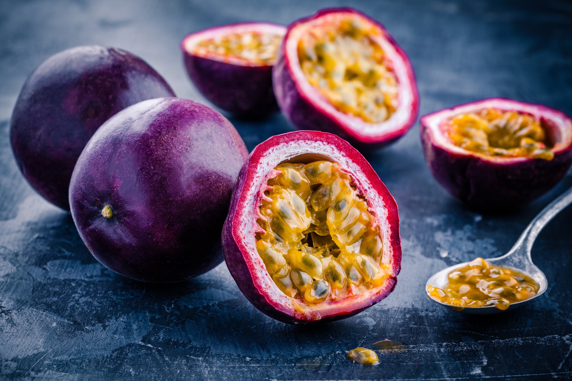 ripe organic passion fruit