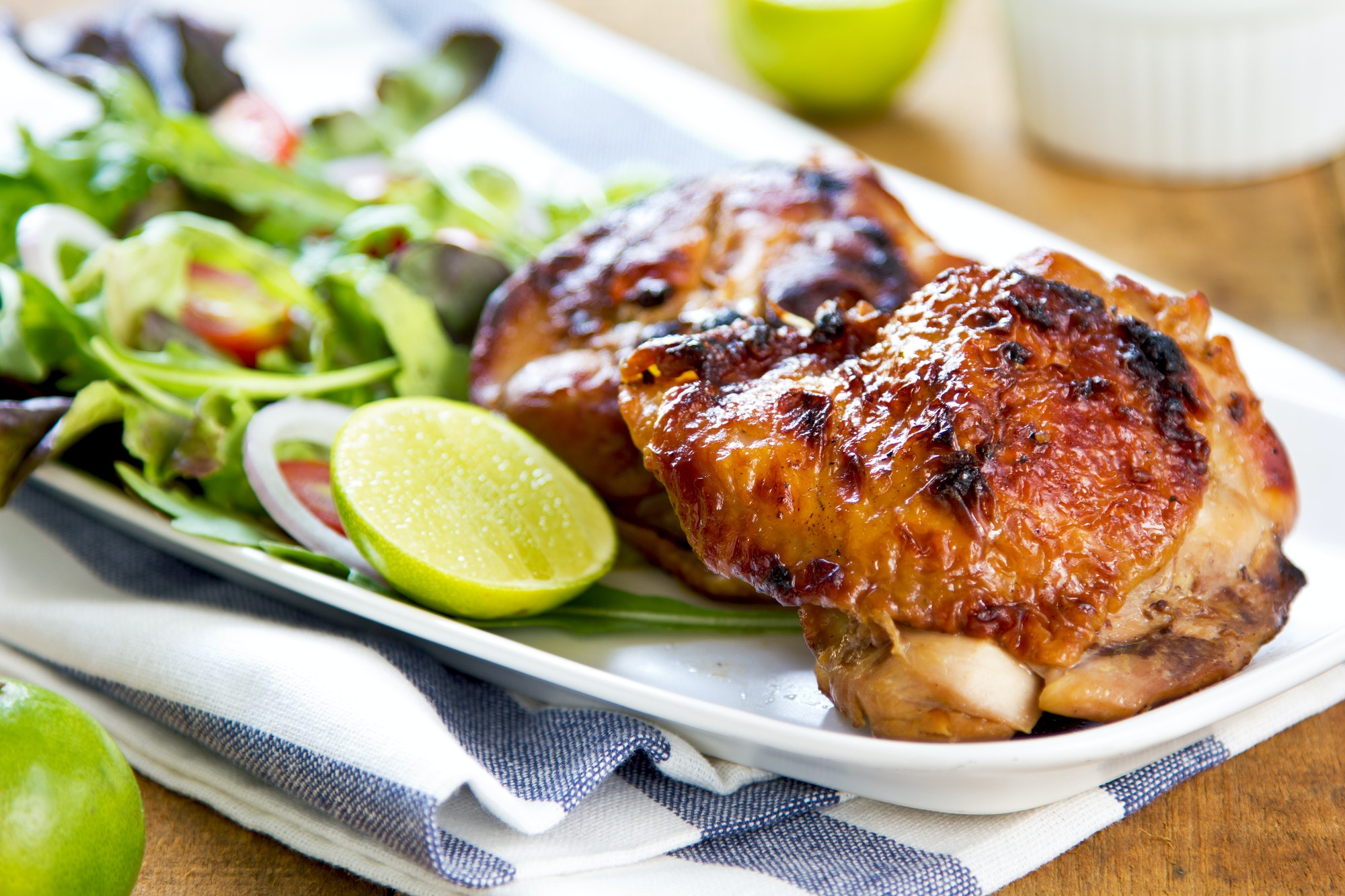 Grilled chicken with salad