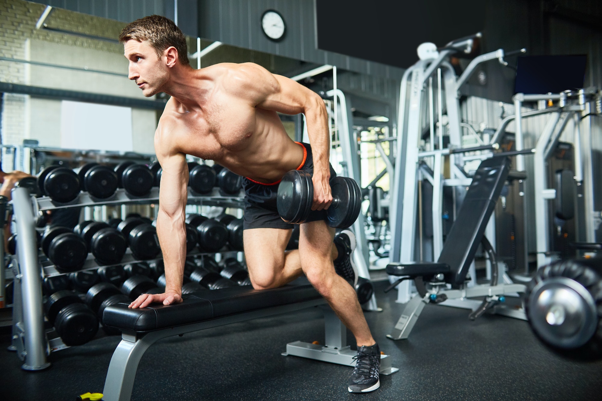 Muscular Man with Dumbbell